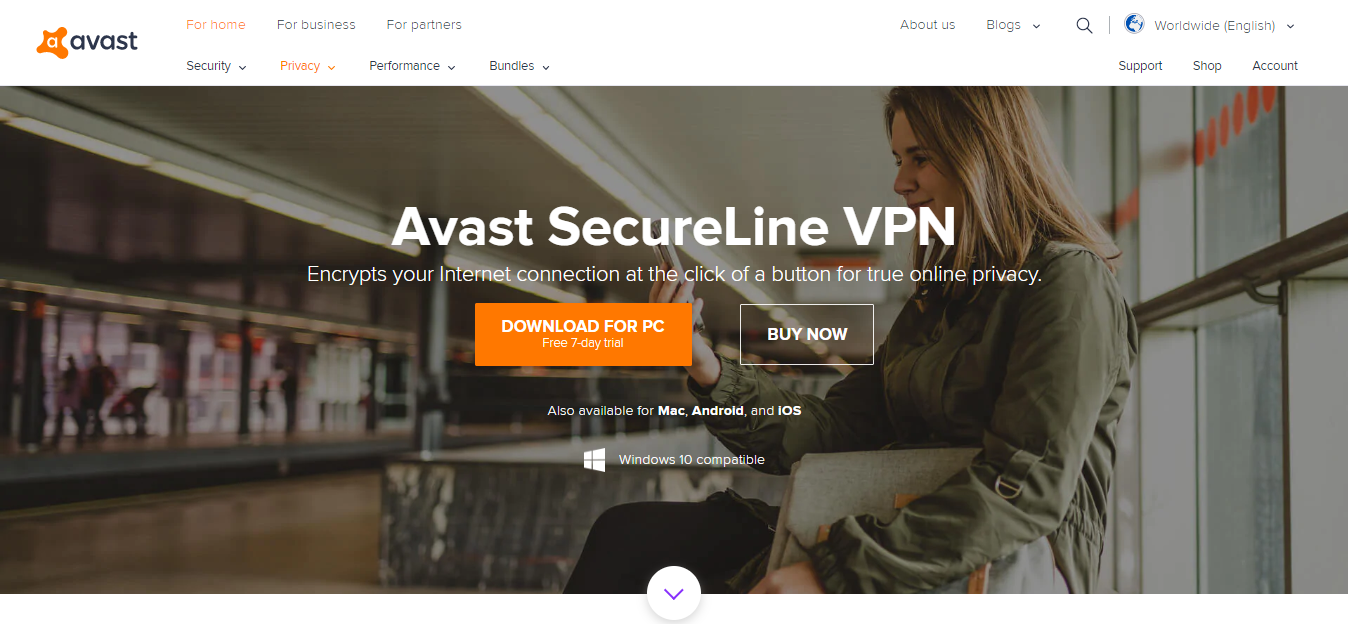 Avast SecureLine VPN Screenshot