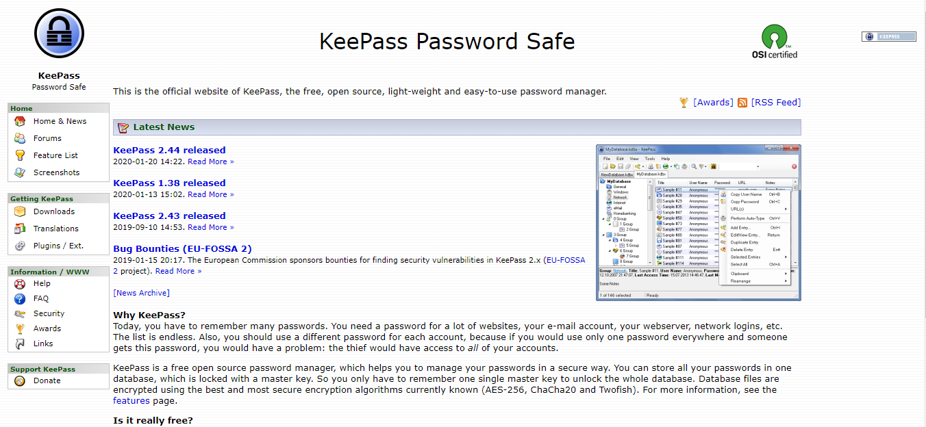 KeePass Screenshot - retaken